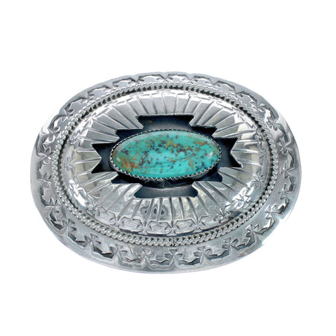 Native American Navajo Sterling Silver Turquoise Belt Buckle NX11788